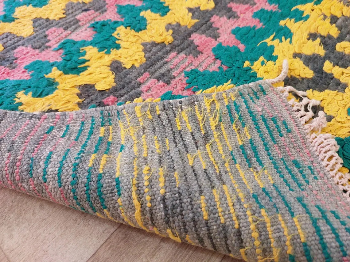 Small Moroccan Runner Rug - Vintage Boujaad Rug - Hand Woven Berber Carpet - Handmade Rug - Moroccan Carpet , Runner 2'6 X 8' MoroccanBazzArts