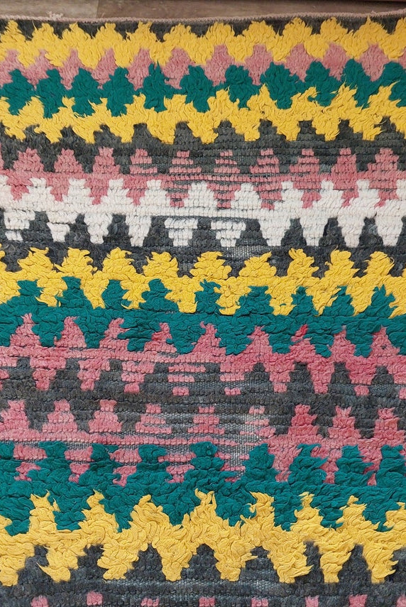 Small Moroccan Runner Rug - Vintage Boujaad Rug - Hand Woven Berber Carpet - Handmade Rug - Moroccan Carpet , Runner 2'6 X 8' MoroccanBazzArts