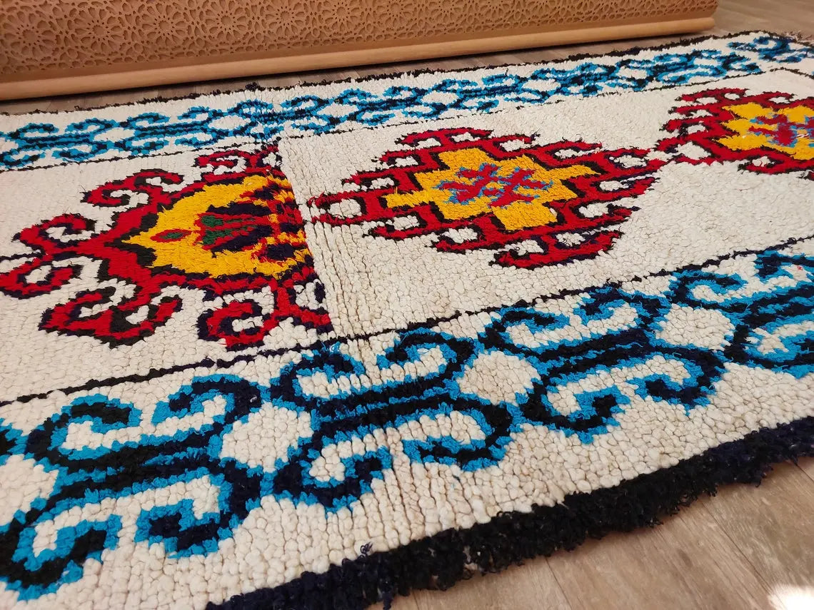 Small Moroccan Rug - 3.6x 7 Ft Vintage Azilal Rug - Hand Woven Berber Rug - Handmade Tribal Rug. MoroccanBazzArts