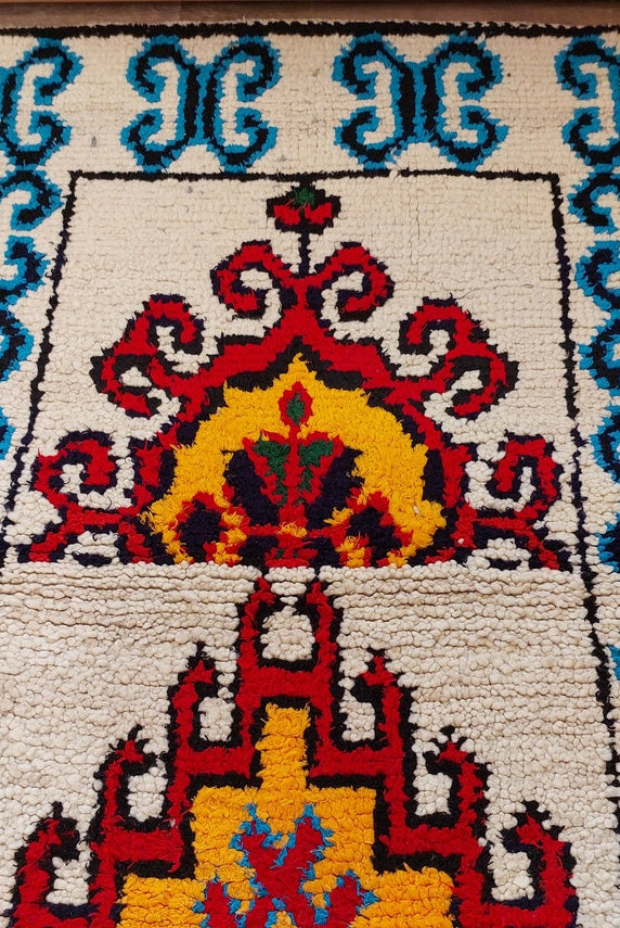 Small Moroccan Rug - 3.6x 7 Ft Vintage Azilal Rug - Hand Woven Berber Rug - Handmade Tribal Rug. MoroccanBazzArts