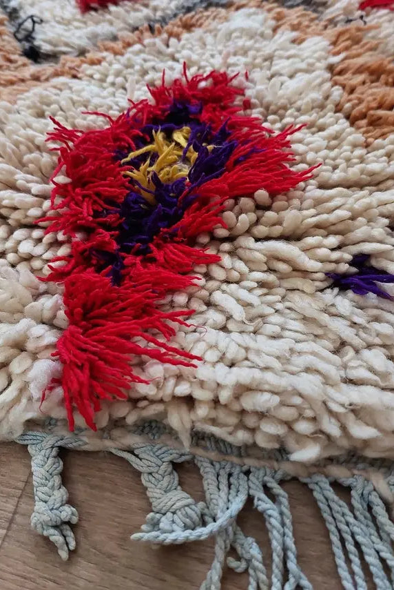 Vintage Moroccan Shaggy Rug: Artisan-Crafted Colorful Carpet, Authentic Berber Azilal Small Runner MoroccanBazzArts