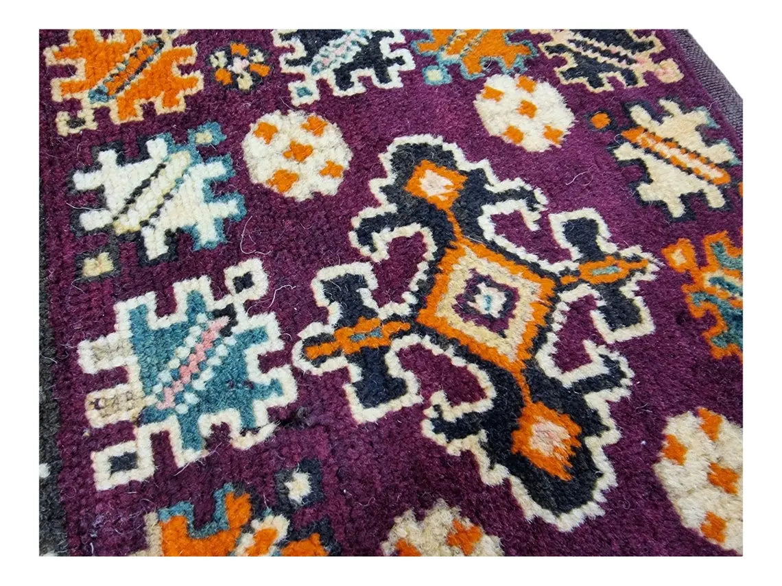 Unique Moroccan Berber Hand Knotted Wool Saddle Bag from Rabat Zaer Tribe MoroccanBazzArts
