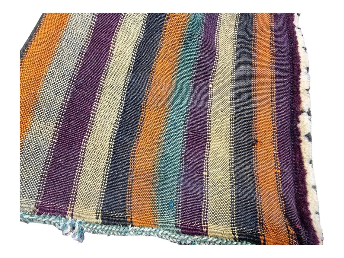 Unique Moroccan Berber Hand Knotted Wool Saddle Bag from Rabat Zaer Tribe MoroccanBazzArts