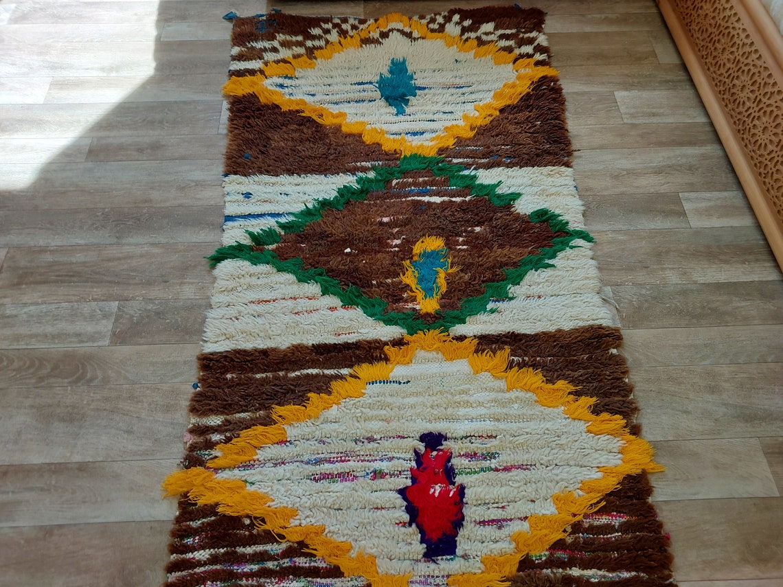 Moroccan Runner Rug - Azilal Style - Soft Rug - Bedside Rug, Moroccan Rug - 83x300 Cm MoroccanBazzArts