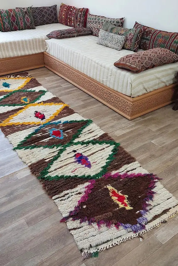 Moroccan Runner Rug - Azilal Style - Soft Rug - Bedside Rug, Moroccan Rug - 83x300 Cm MoroccanBazzArts