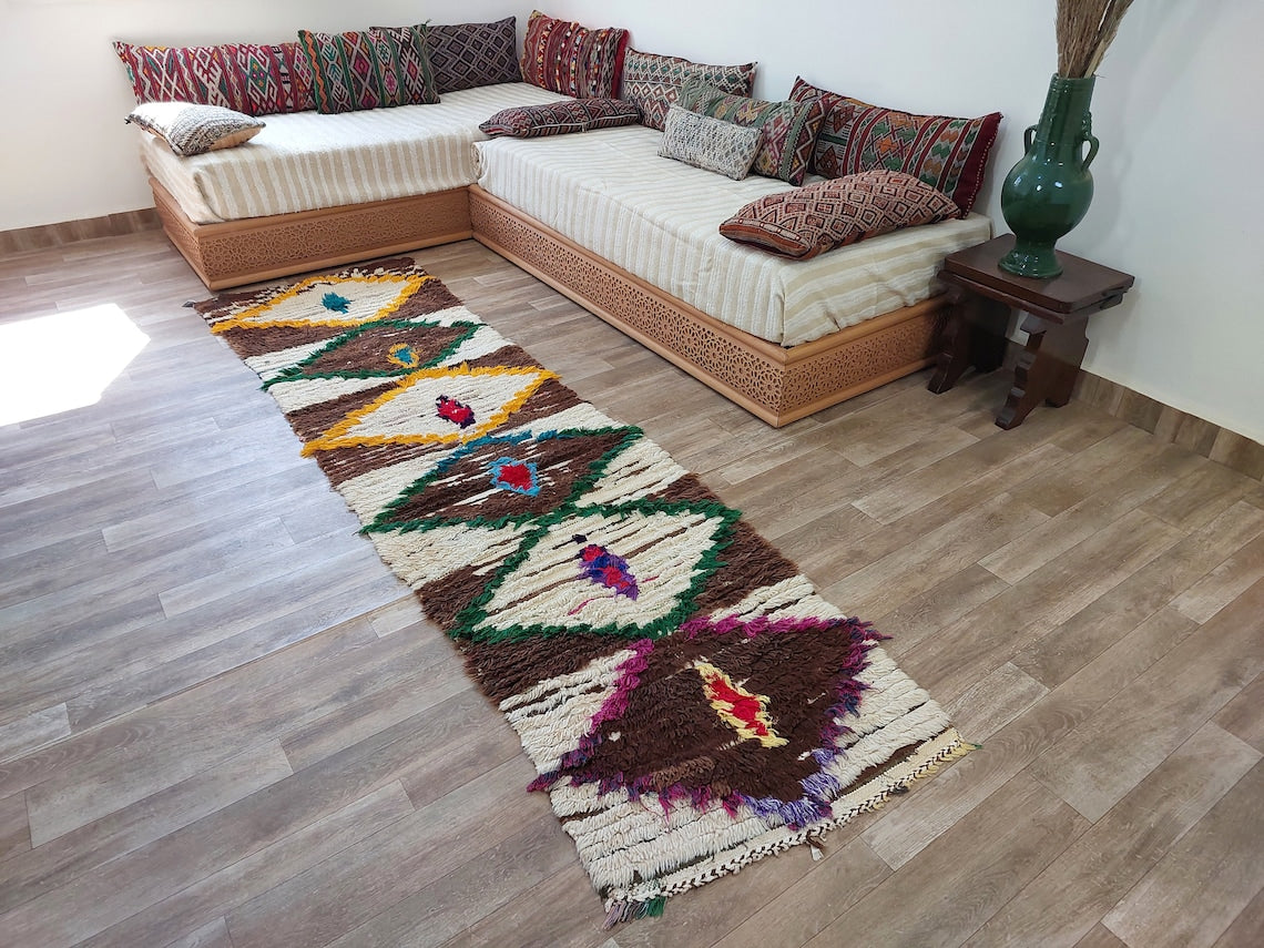 Moroccan Runner Rug - Azilal Style - Soft Rug - Bedside Rug, Moroccan Rug - 83x300 Cm MoroccanBazzArts