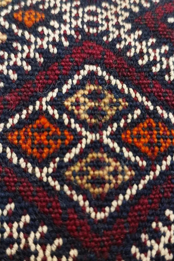Vintage Moroccan Pillow - Old Handmade Berber Cushion - Blue Indigo Kilim Pillow - Decorative Pillow Case. 13x31 Inches MoroccanBazzArts