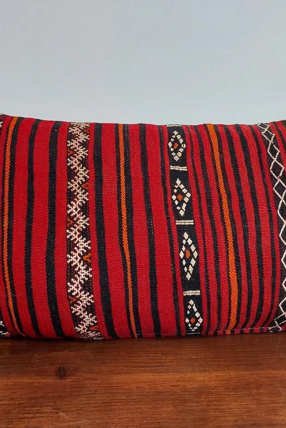 Vintage Moroccan Pillow - Handmade Berber Cushion - Kilim Pillow - Decorative Pillow Case. 12x24 Inches MoroccanBazzArts