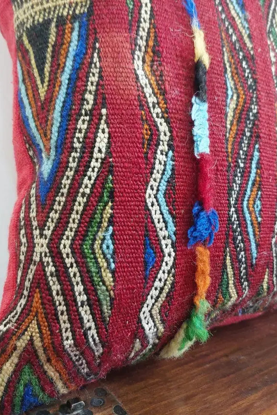 Authentic 13x31 Moroccan Kilim Lumbar Cushion - Vintage Berber Pillow Case MoroccanBazzArts