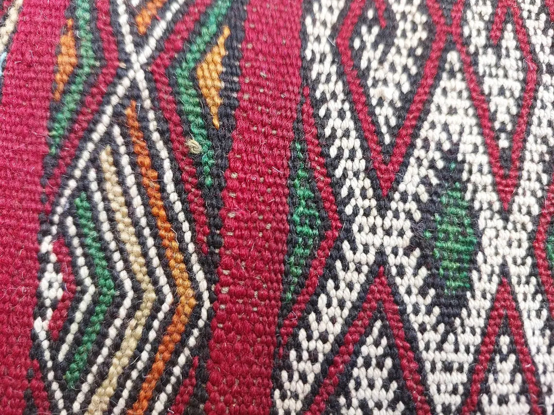 Authentic 13x31 Moroccan Kilim Lumbar Cushion - Vintage Berber Pillow Case MoroccanBazzArts