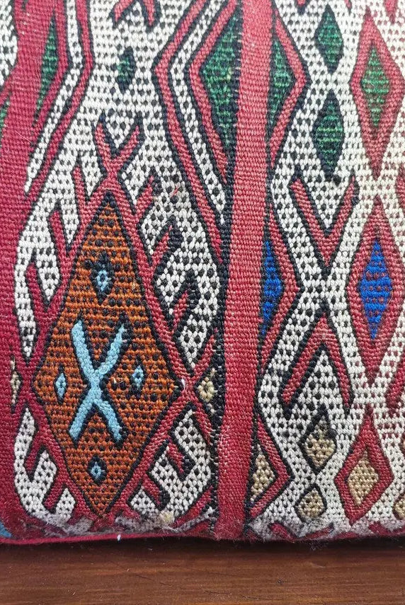 Authentic 13x31 Moroccan Kilim Lumbar Cushion - Vintage Berber Pillow Case MoroccanBazzArts
