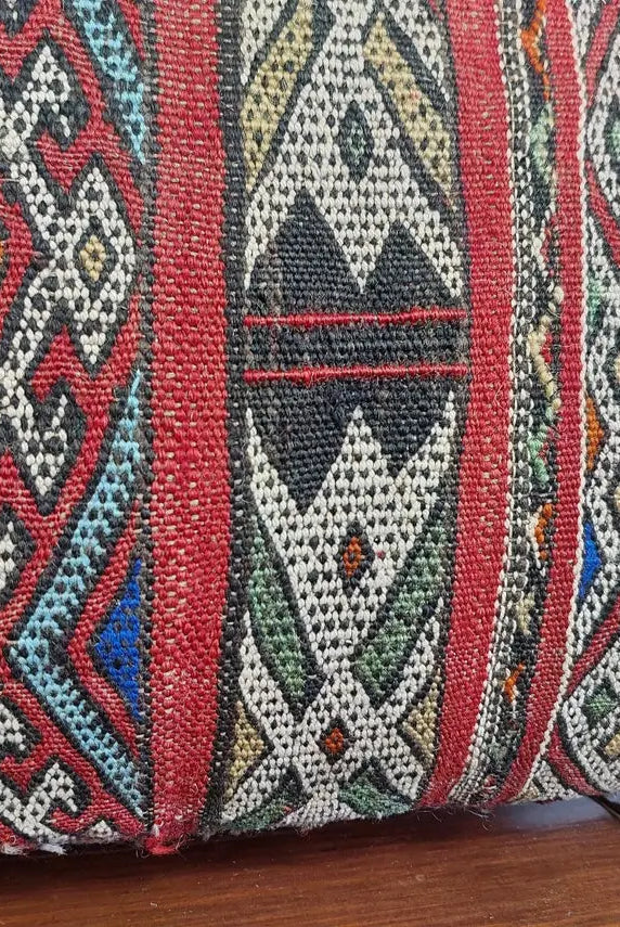 Authentic 13x31 Moroccan Kilim Lumbar Cushion - Vintage Berber Pillow Case MoroccanBazzArts