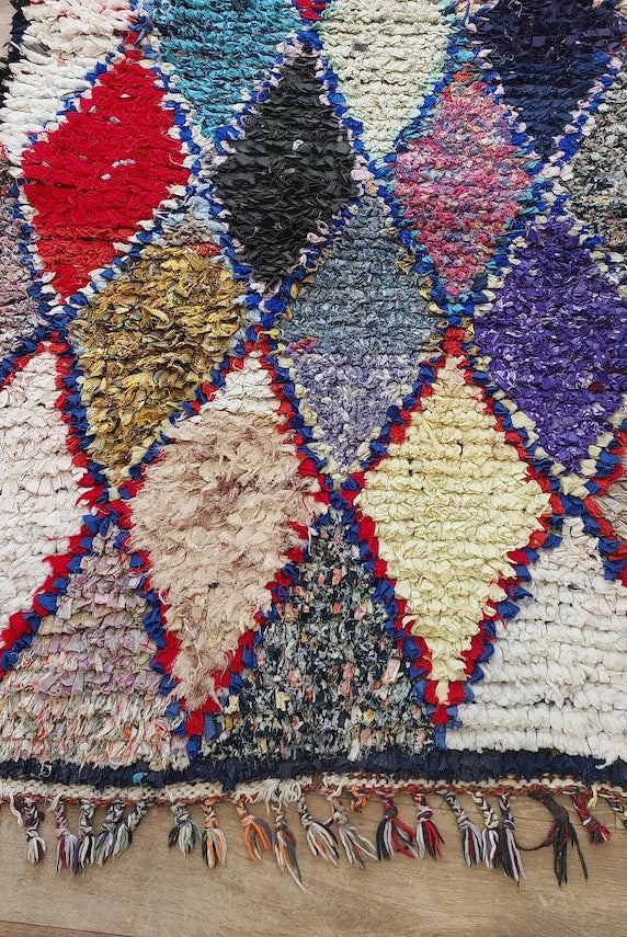 Authentic Moroccan Rug - Handmade Boucherouite Rug - Colorful Bohemian Rug MoroccanBazzArts