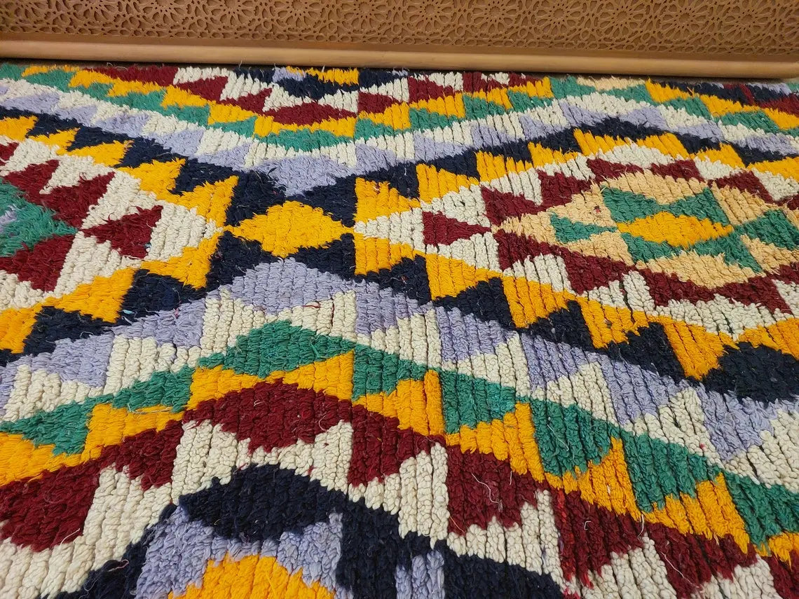 Moroccan Runner Rug - Azilal Style - Soft Rug - Bedside Rug, Moroccan Rug - Boucherouite Rug 274 X 107 Cm MoroccanBazzArts