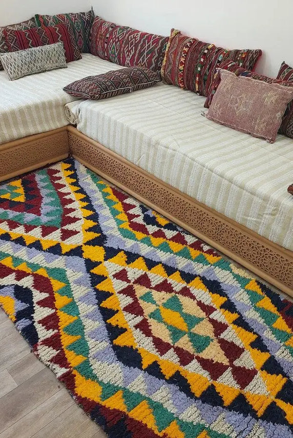 Moroccan Runner Rug - Azilal Style - Soft Rug - Bedside Rug, Moroccan Rug - Boucherouite Rug 274 X 107 Cm MoroccanBazzArts