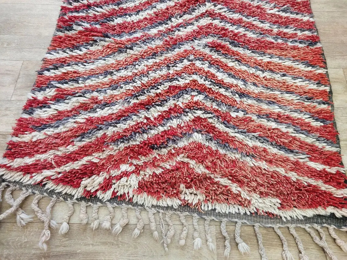Small Moroccan Rug Runner, Vintage Azilal Rug - Hand Woven Bedside Rug- Runner Rug- Moroccan Rug 2.10x7.2ft MoroccanBazzArts