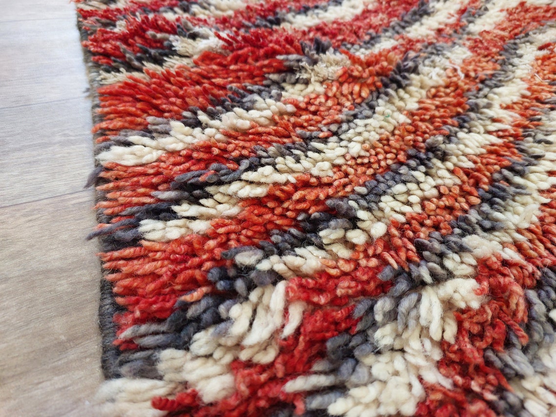 Small Moroccan Rug Runner, Vintage Azilal Rug - Hand Woven Bedside Rug- Runner Rug- Moroccan Rug 2.10x7.2ft MoroccanBazzArts
