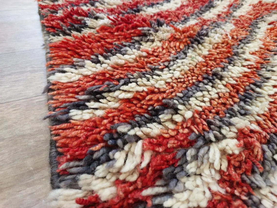 Small Moroccan Rug Runner, Vintage Azilal Rug - Hand Woven Bedside Rug- Runner Rug- Moroccan Rug 2.10x7.2ft MoroccanBazzArts
