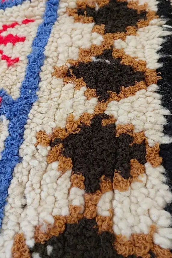 Vintage Moroccan Azilal Berber Rug - Small Handwoven Artisan Carpet For Living Room Or Entryway MoroccanBazzArts