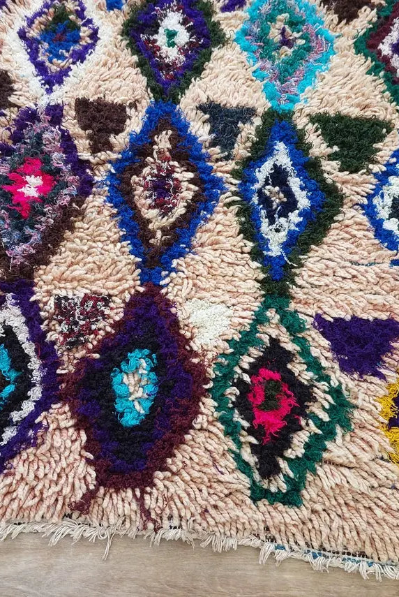 Vintage Moroccan Art Rug: Small 3.6x5.9ft Handmade Berber Carpet For Wall Hanging Or Floor Decor MoroccanBazzArts