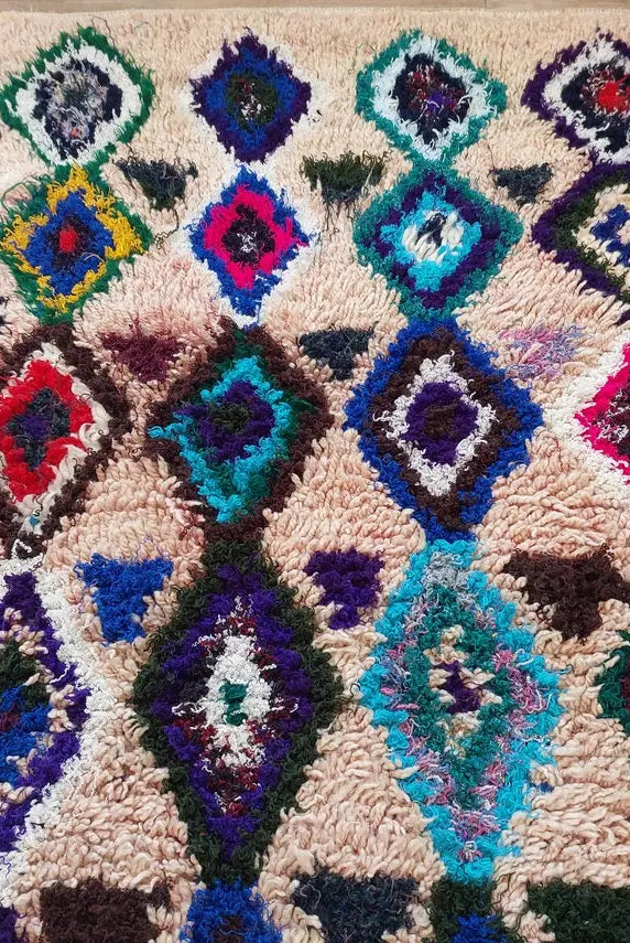 Vintage Moroccan Art Rug: Small 3.6x5.9ft Handmade Berber Carpet For Wall Hanging Or Floor Decor MoroccanBazzArts