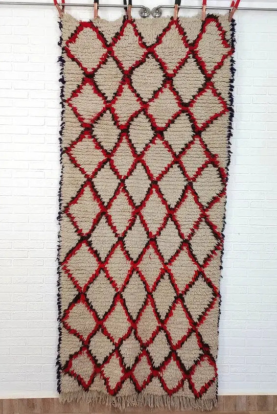 Vintage Moroccan Talsint Runner: Hand-woven Berber Carpet, Colorful Entryway Rug 3.5x7.7ft MoroccanBazzArts