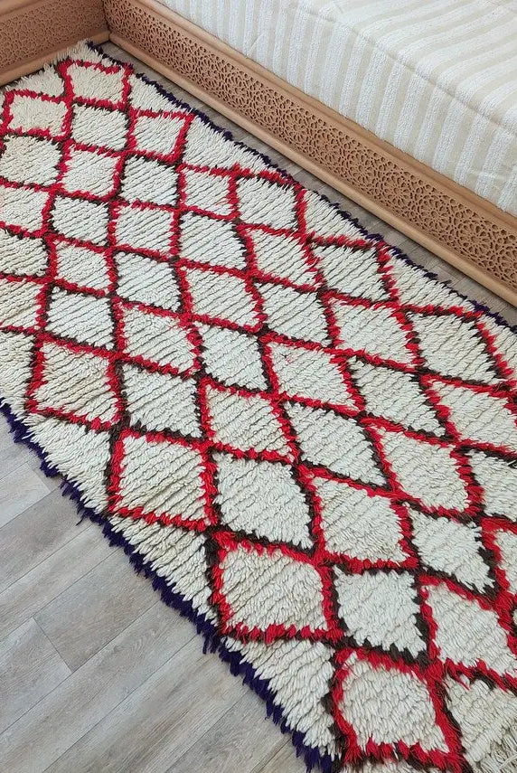 Vintage Moroccan Talsint Runner: Hand-woven Berber Carpet, Colorful Entryway Rug 3.5x7.7ft MoroccanBazzArts