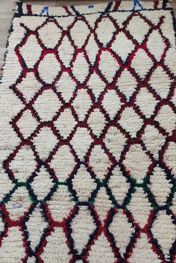 Moroccan Runner Rug. Vintage Beni Ourain Rug. Authentic Berber Rug, Handmade MoroccanBazzArts