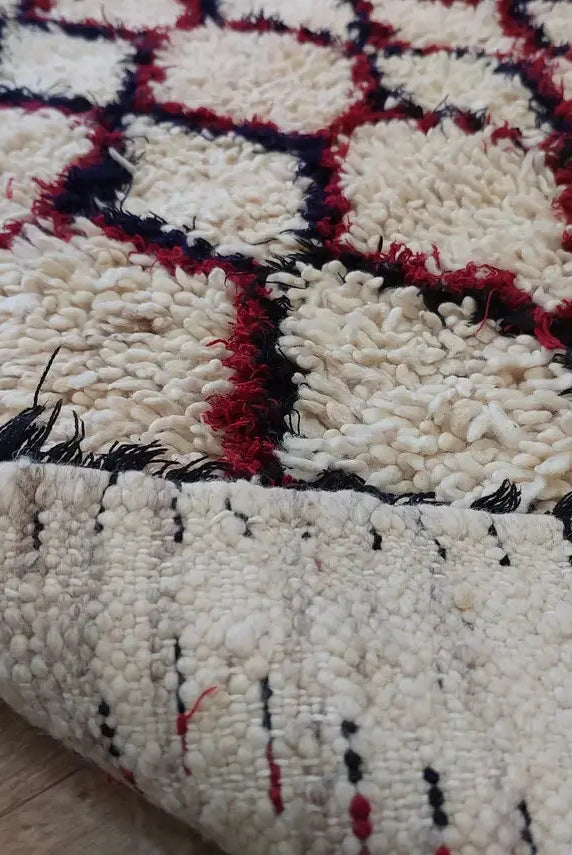 Moroccan Runner Rug. Vintage Beni Ourain Rug. Authentic Berber Rug, Handmade MoroccanBazzArts
