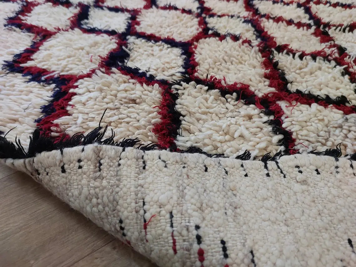 Moroccan Runner Rug. Vintage Beni Ourain Rug. Authentic Berber Rug, Handmade MoroccanBazzArts