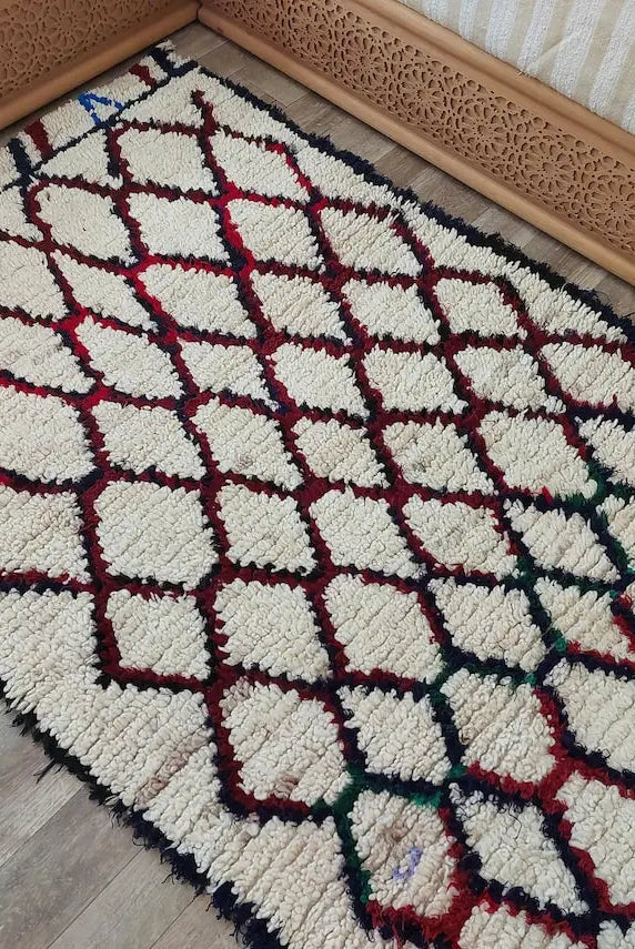 Moroccan Runner Rug. Vintage Beni Ourain Rug. Authentic Berber Rug, Handmade MoroccanBazzArts
