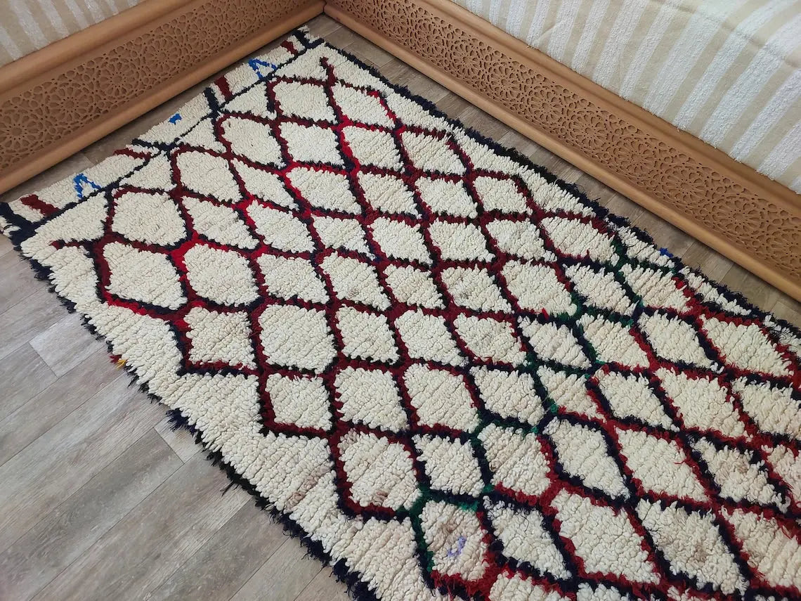 Moroccan Runner Rug. Vintage Beni Ourain Rug. Authentic Berber Rug, Handmade MoroccanBazzArts