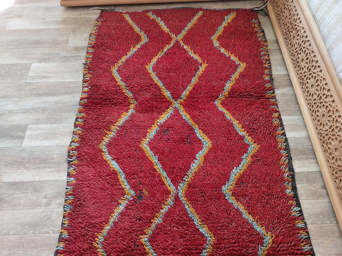 Small Moroccan Rug Runner - Vintage Azilal Rug - Handknotted Runner Rug- Handmade Rug - Hallway Rug 2.7x8.9ft MoroccanBazzArts