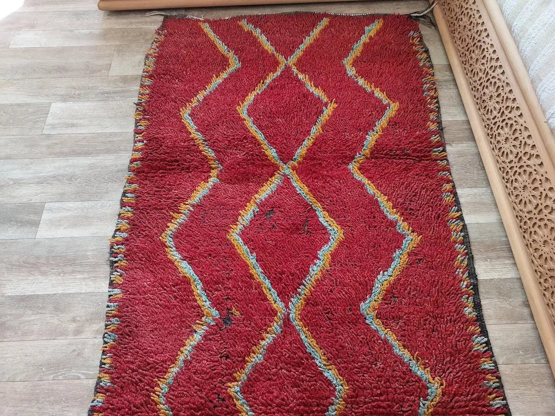 Small Moroccan Rug Runner - Vintage Azilal Rug - Handknotted Runner Rug- Handmade Rug - Hallway Rug 2.7x8.9ft MoroccanBazzArts