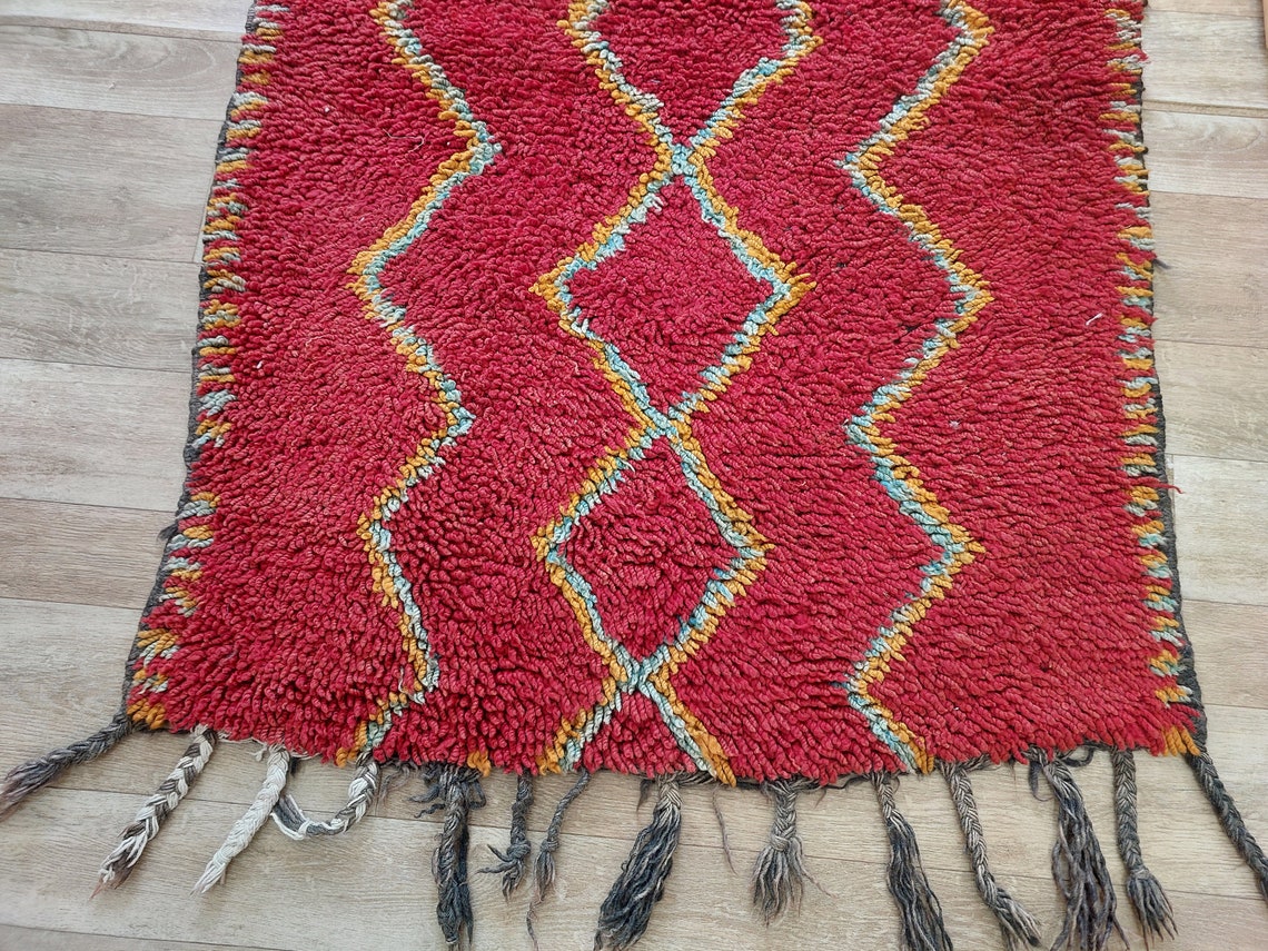Small Moroccan Rug Runner - Vintage Azilal Rug - Handknotted Runner Rug- Handmade Rug - Hallway Rug 2.7x8.9ft MoroccanBazzArts
