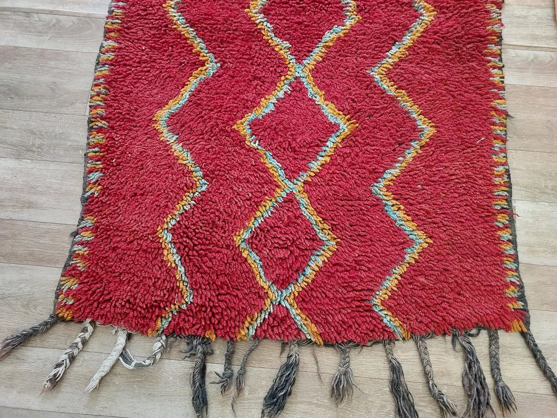 Small Moroccan Rug Runner - Vintage Azilal Rug - Handknotted Runner Rug- Handmade Rug - Hallway Rug 2.7x8.9ft MoroccanBazzArts
