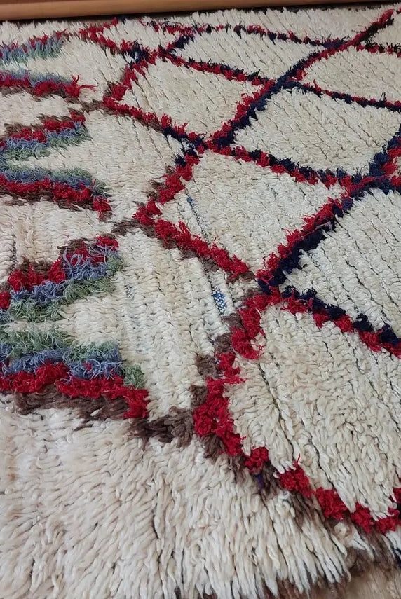 Small Moroccan Rug - Vintage Beni Ourain Rug - Handwoven Berber Rug - Old Rug - Handknotted Small Area Rug. 126cmx180cm MoroccanBazzArts