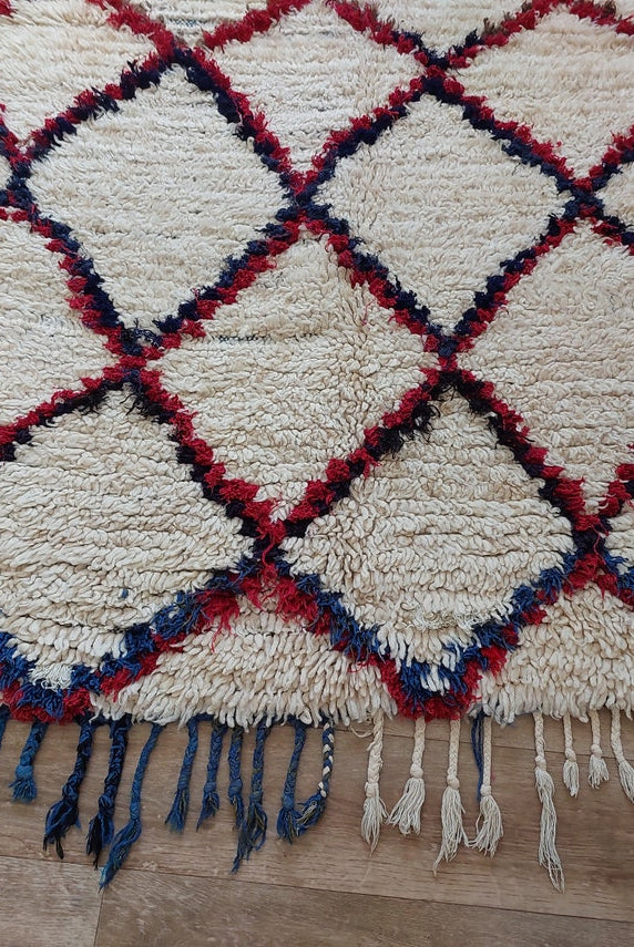 Small Moroccan Rug - Vintage Beni Ourain Rug - Handwoven Berber Rug - Old Rug - Handknotted Small Area Rug. 126cmx180cm MoroccanBazzArts