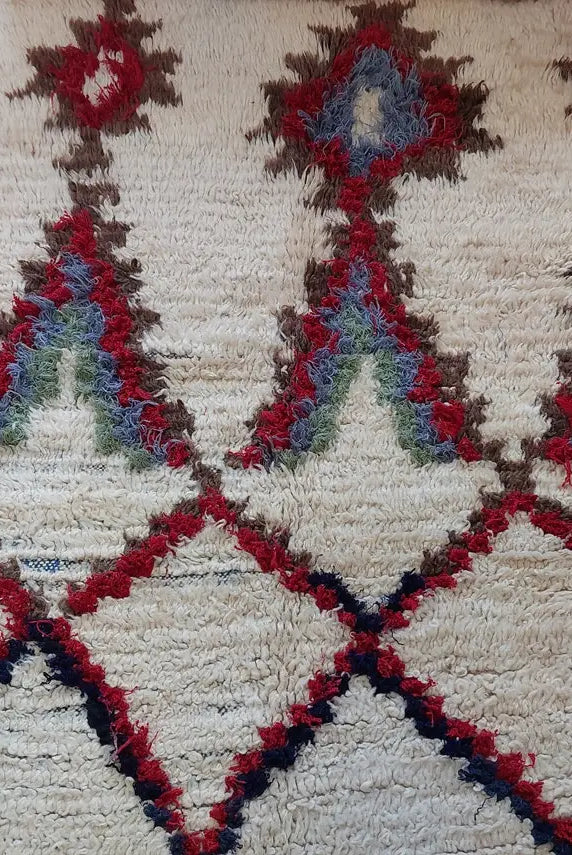 Small Moroccan Rug - Vintage Beni Ourain Rug - Handwoven Berber Rug - Old Rug - Handknotted Small Area Rug. 126cmx180cm MoroccanBazzArts