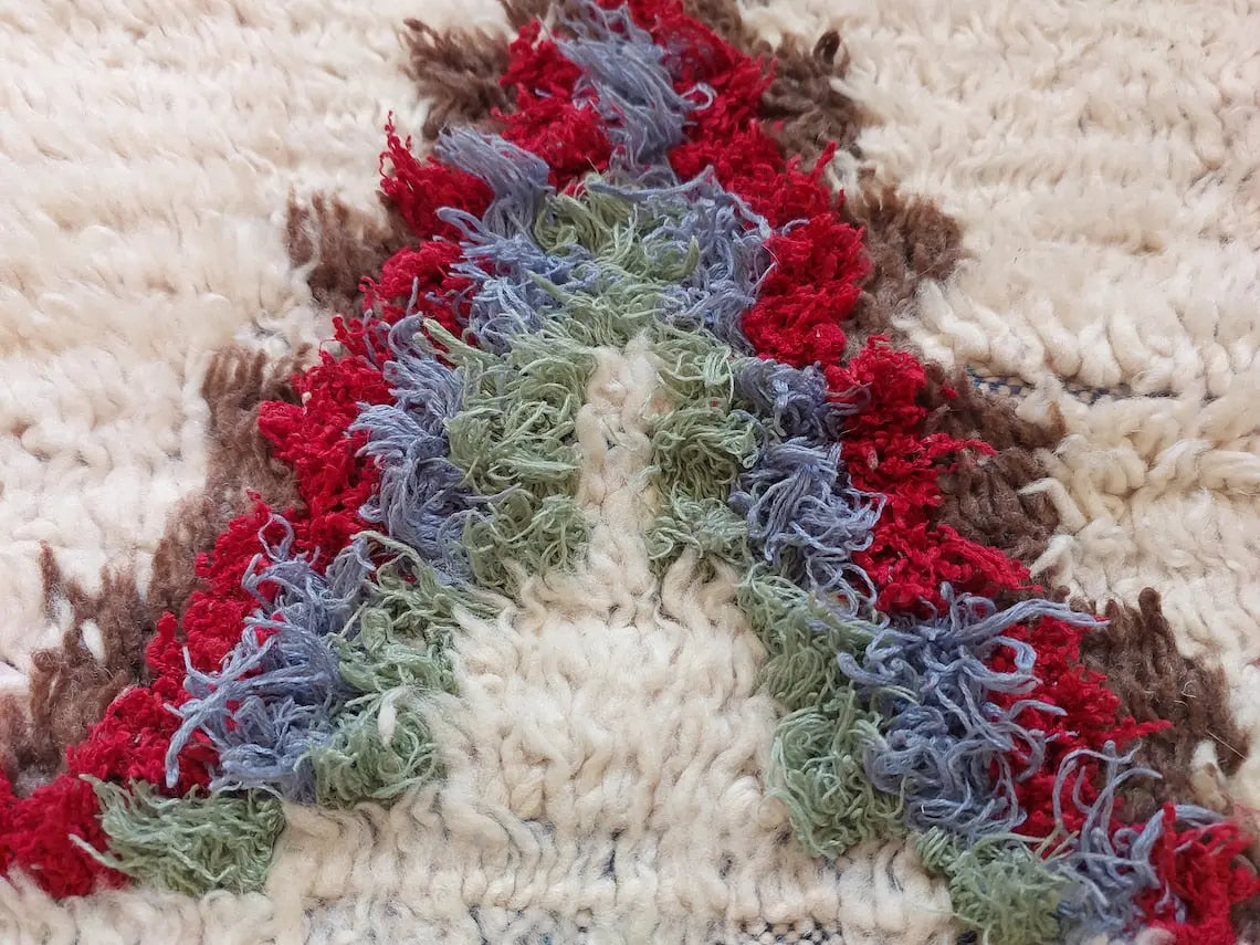 Small Moroccan Rug - Vintage Beni Ourain Rug - Handwoven Berber Rug - Old Rug - Handknotted Small Area Rug. 126cmx180cm MoroccanBazzArts