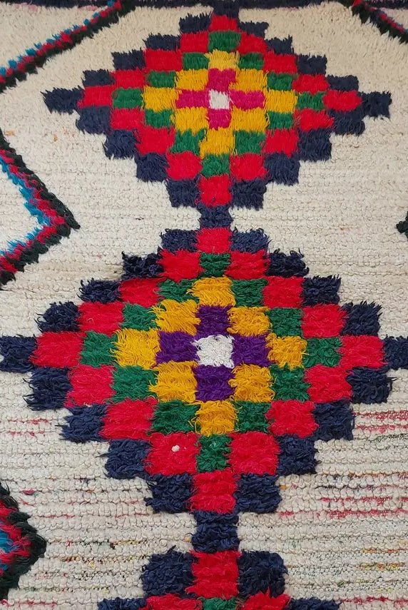 Vintage Small Moroccan Rug - Authentic Beni Ourain Small Rug - Handmade Berber Rug, Unique Design MoroccanBazzArts