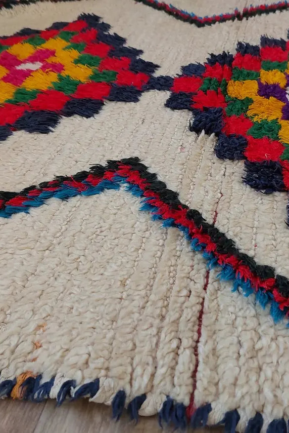 Vintage Small Moroccan Rug - Authentic Beni Ourain Small Rug - Handmade Berber Rug, Unique Design MoroccanBazzArts