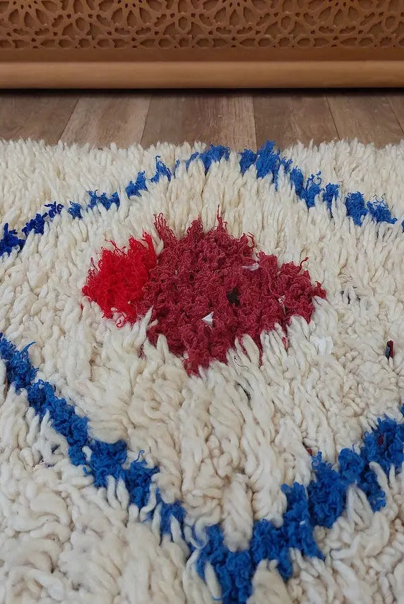 Small Moroccan Rug - Vintage Beni Ourain Rug - Handknotted Berber Rug - Boucherouite Rug - Used Rug 3.1x6.2ft MoroccanBazzArts