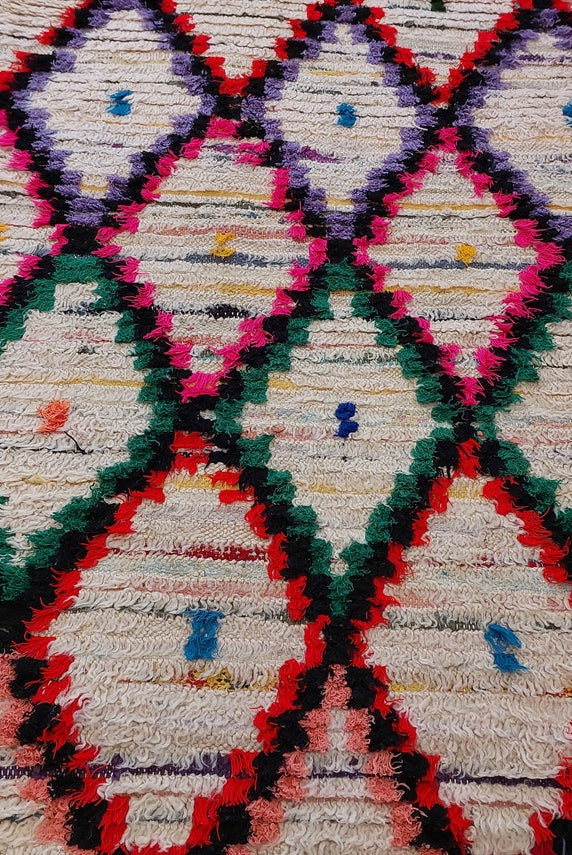 Vintage Moroccan Azilal Runner: Authentic Handmade Colorful Berber Rug From Recycled Fabrics MoroccanBazzArts