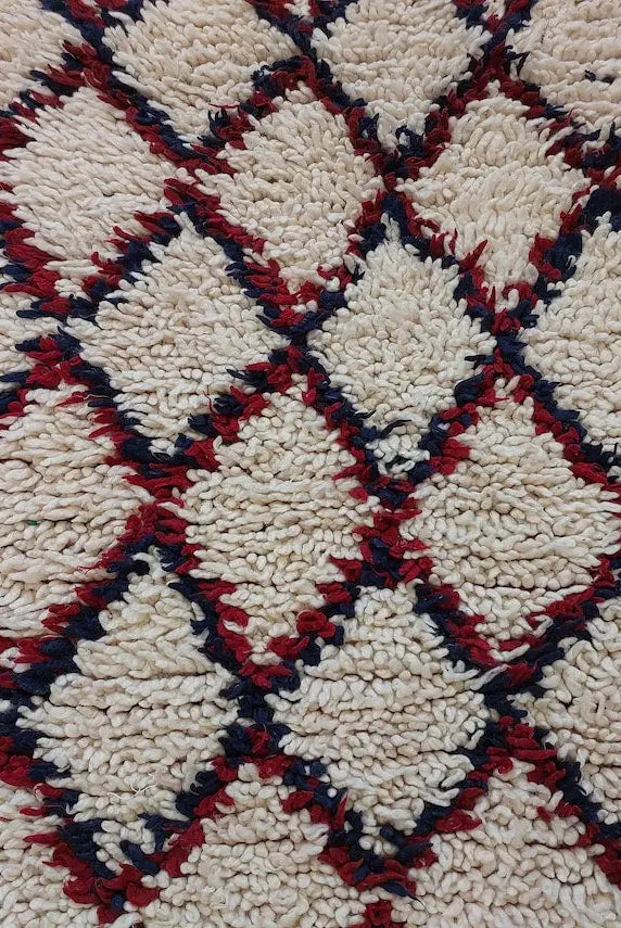 Vintage Small Moroccan Rug, Handmade Beni Ourain Rug, Small Berber Carpet, Authentic Small Rug 3.6x6.7 Ft MoroccanBazzArts