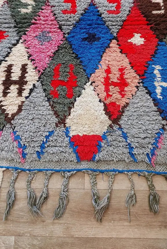 Small Moroccan Boucherouite Rug - Handmade Eco-Friendly - Bright, Bold Patterns 105 x 180cm MoroccanBazzArts