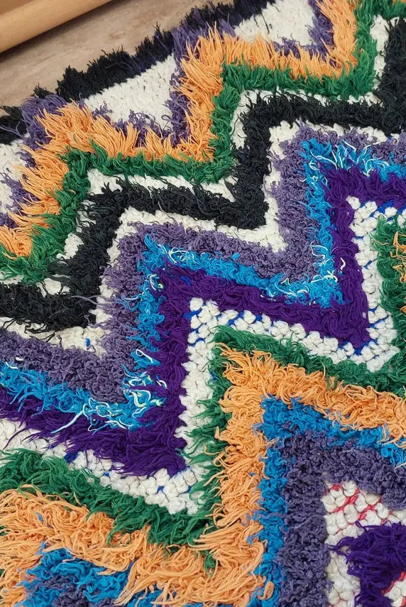 Colorful Small Moroccan Rug, Art Rug, Hanging Wall Rug, Berber Rug, Beni Ourain Rug, Cute Rug, Handmade Rug. MoroccanBazzArts