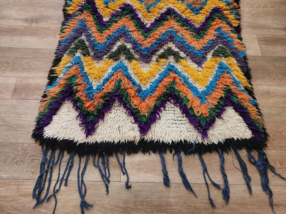 Colorful Small Moroccan Rug, Art Rug, Hanging Wall Rug, Berber Rug, Beni Ourain Rug, Cute Rug, Handmade Rug. MoroccanBazzArts