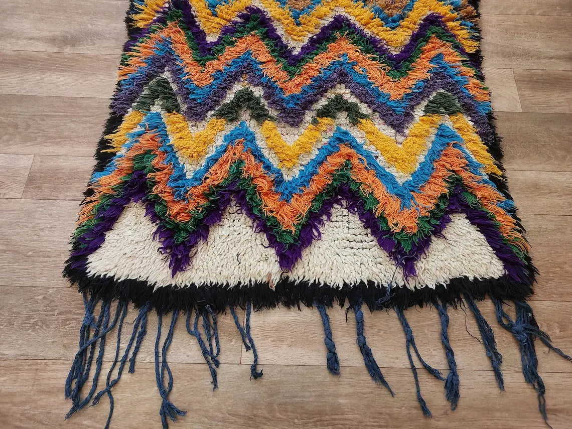 Colorful Small Moroccan Rug, Art Rug, Hanging Wall Rug, Berber Rug, Beni Ourain Rug, Cute Rug, Handmade Rug. MoroccanBazzArts
