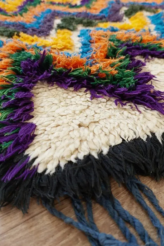 Colorful Small Moroccan Rug, Art Rug, Hanging Wall Rug, Berber Rug, Beni Ourain Rug, Cute Rug, Handmade Rug. MoroccanBazzArts